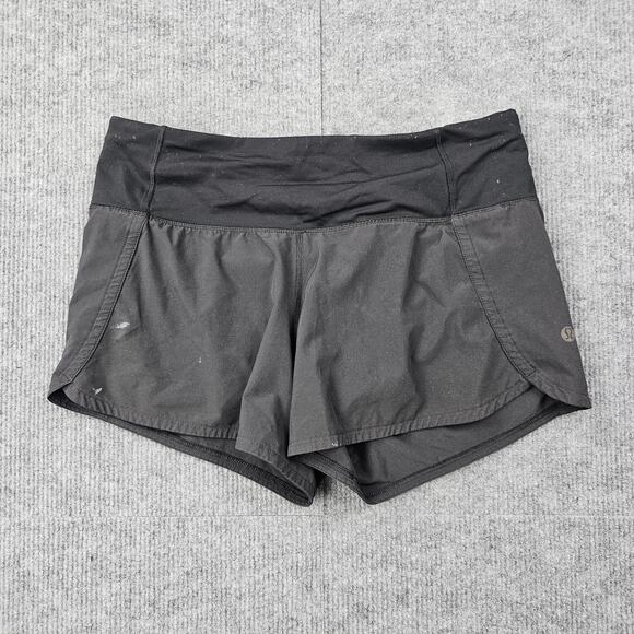 Lululemon Speed Up Shorts Womens 4 Black Running Lined Athletic Athleisure Run - Picture 1 of 7